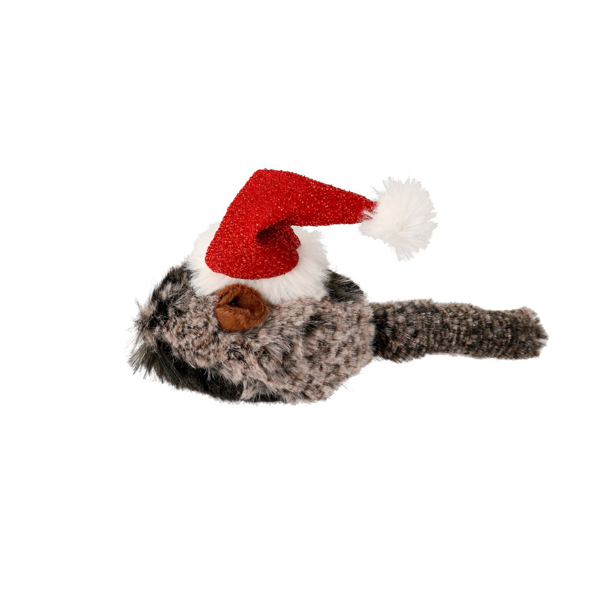 Kattelegetøj julemus med nissehue