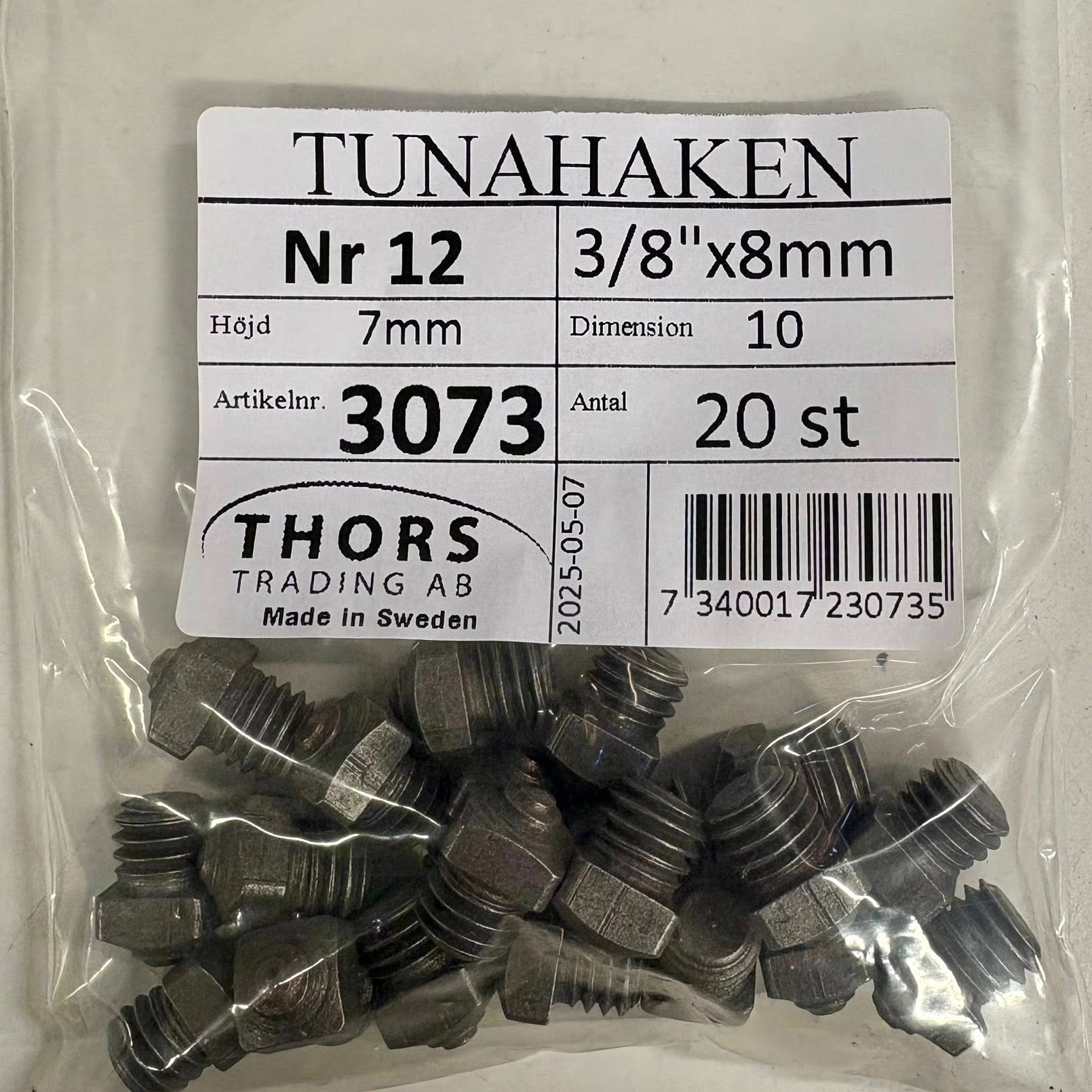 Isbrodd nr 12 7mm 20-pack